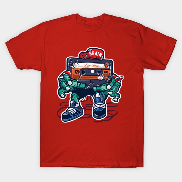 Zombie Cassette Tape T-Shirt by DesignFury